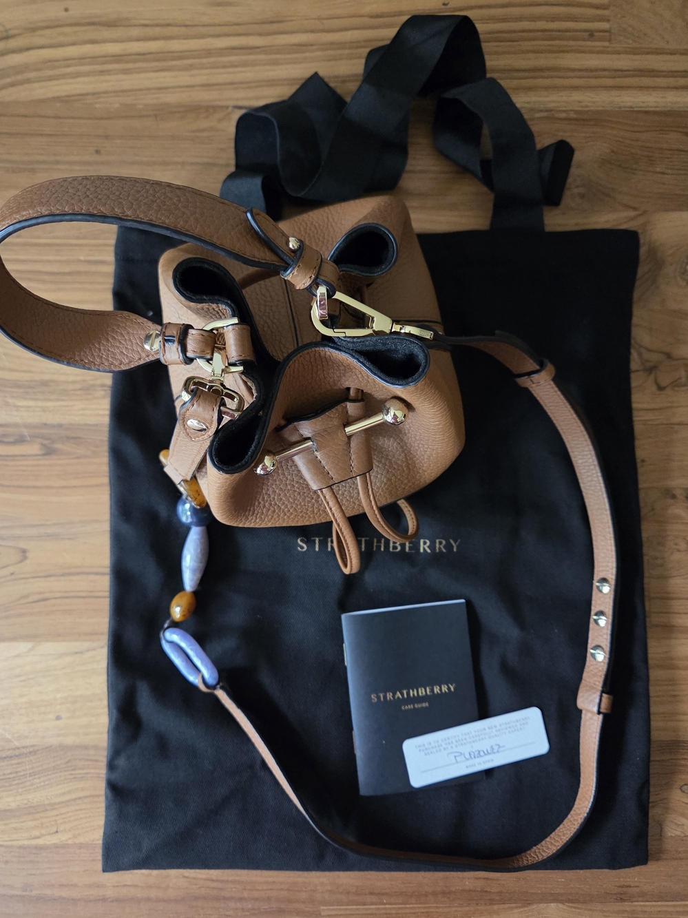 Strathberry Lana Osette Mini Bucket Bag with Beaded Strap